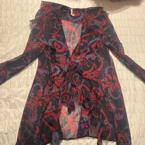 Free people mesh printed top